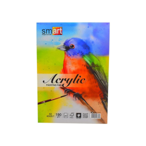 Smart 20 Sheets Acrylic Painting Pad, A4 - White Paper- 190 Grams