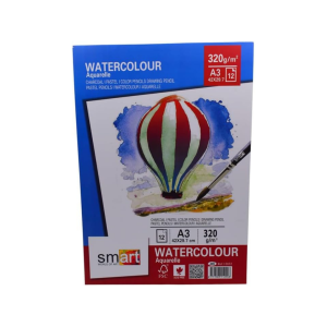Smart Watercolor Aquarelle 12 Sheets 300gm Sketch Pad, A3 - White Paper