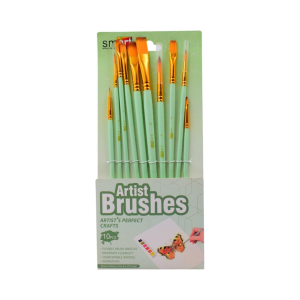 Smart Paint Brush Set 10 Pcs for Oil, Acrylic, Gouache, Watercolors Painting