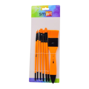 Smart 7-Piece Brush Set in Various Shapes with a Wide Brush