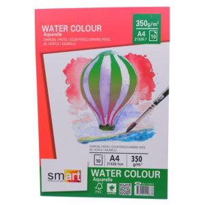 Smart Watercolor 10 Sheets Sketch Pad, A4 - 350 Grams Cream Light Paper