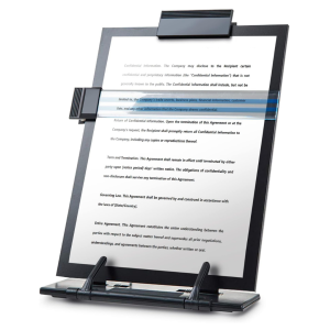 Copy Paper Holder Stand (Metal) with Adjustable Clip and Line Guide for Reading Typing, Desktop Stand for A4 Legal Size Documents
