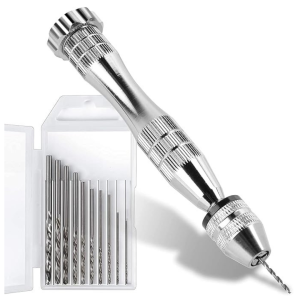 Pin Vise for Resin Casting Molds Steel Hand Drill Resin with 10 PCS Drill Bit, Precision Hand Drill Tools for Epoxy Resin