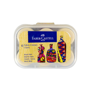 Faber-Castell High Quality Fabric Paint Set, 10ml Jars, No. 1410501 - 6 Jars